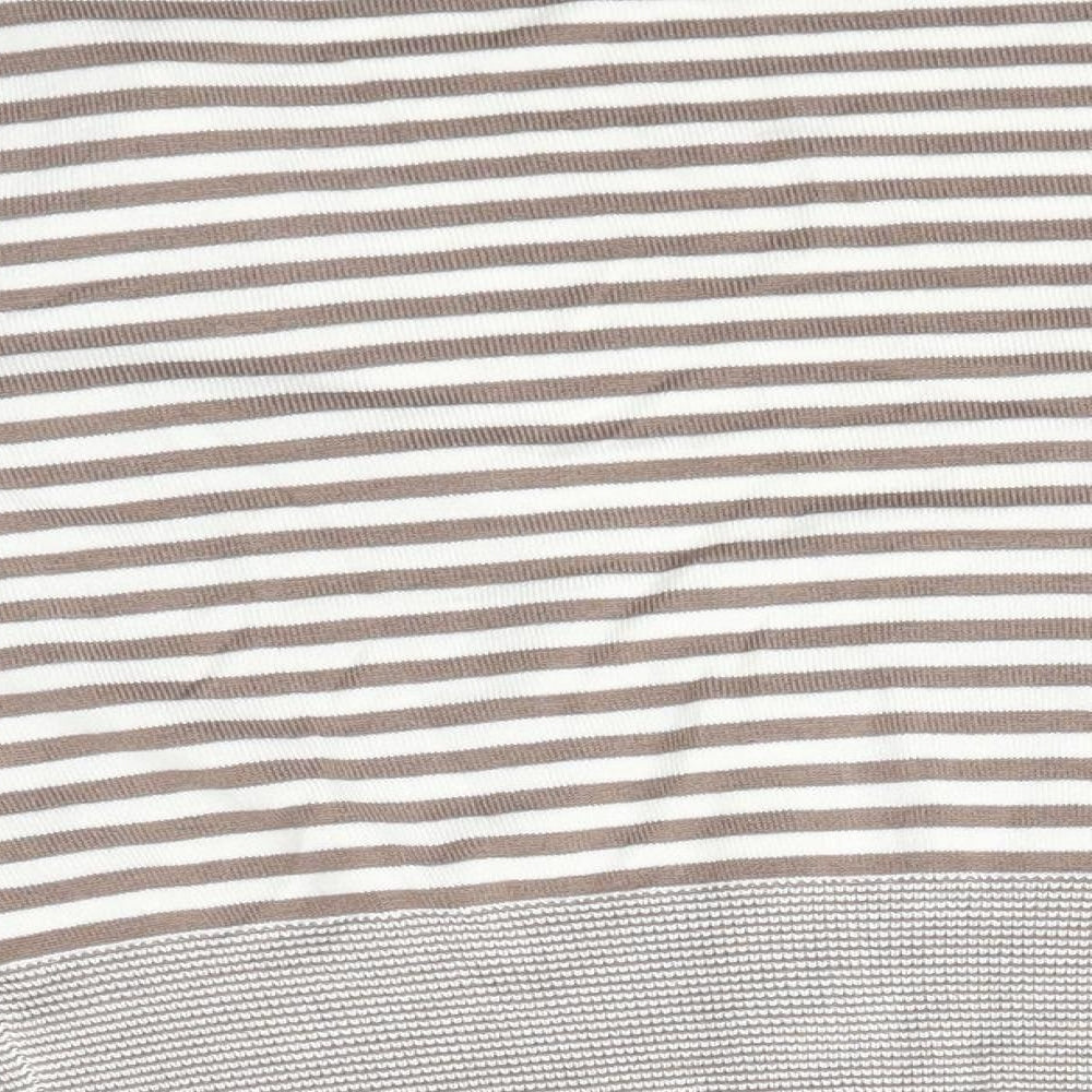 TU Womens Brown Striped  Basic Blouse Size 14