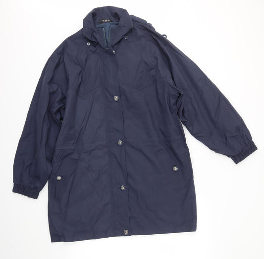 BM Womens Blue   Overcoat Coat Size 14