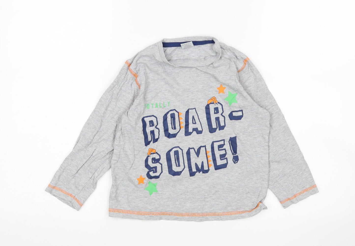 Preworn Boys Grey   Basic T-Shirt Size 6-7 Years