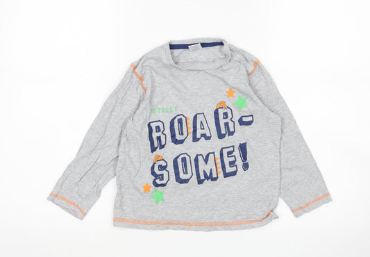 Preworn Boys Grey   Basic T-Shirt Size 6-7 Years