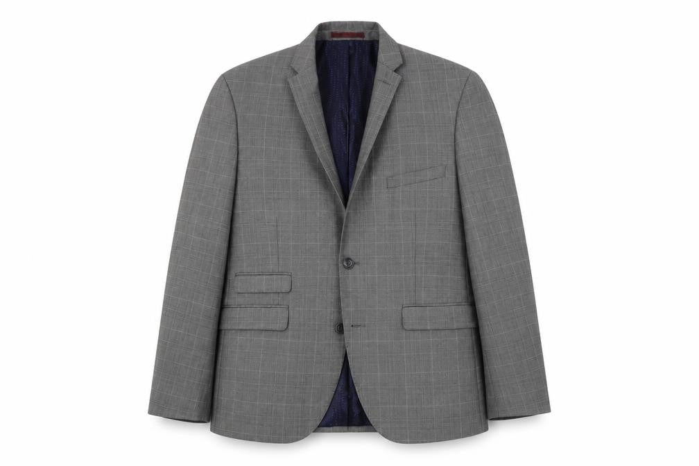 Burton Mens Grey Check  Jacket Suit Jacket