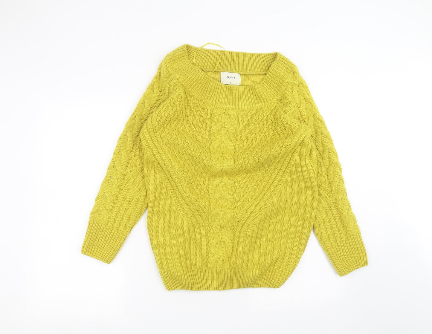 Papaya Womens Yellow   Pullover Jumper Size M