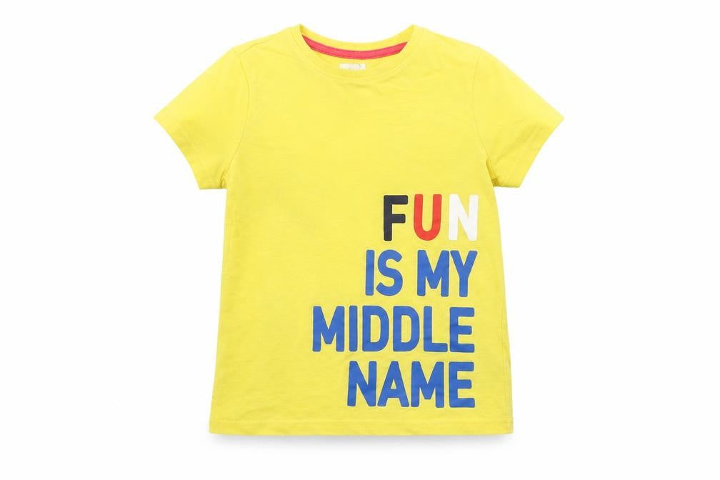 Preworn Girls Yellow   Basic T-Shirt Size 8 Years