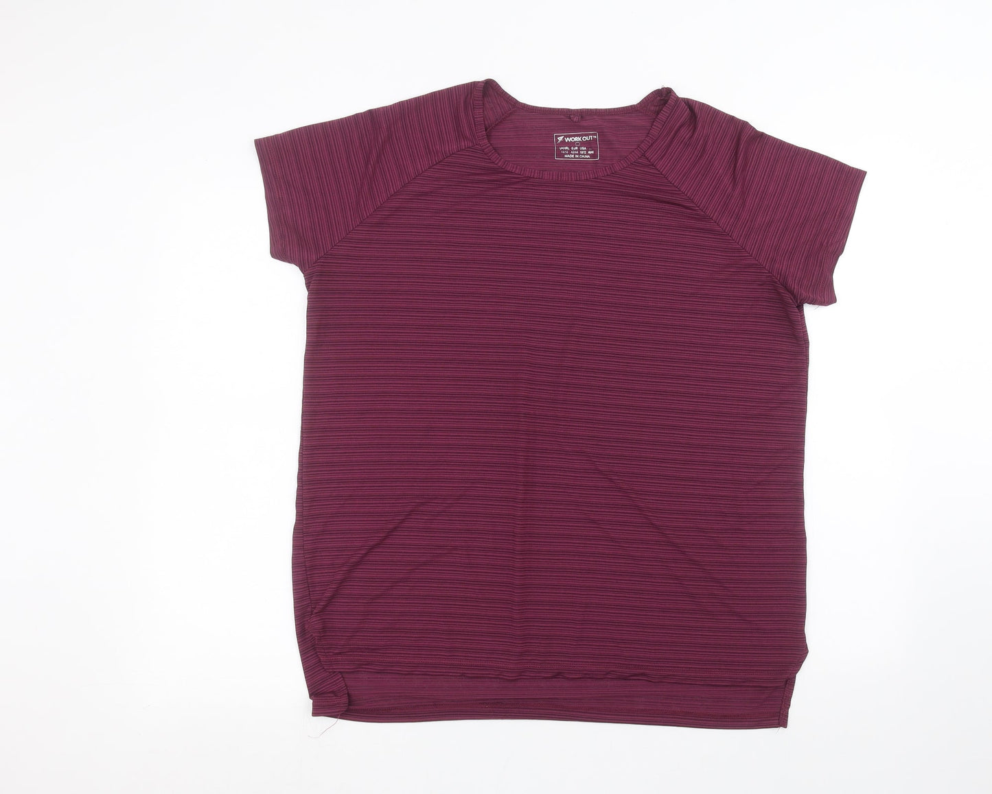 workout Womens Purple   Basic T-Shirt Size 14