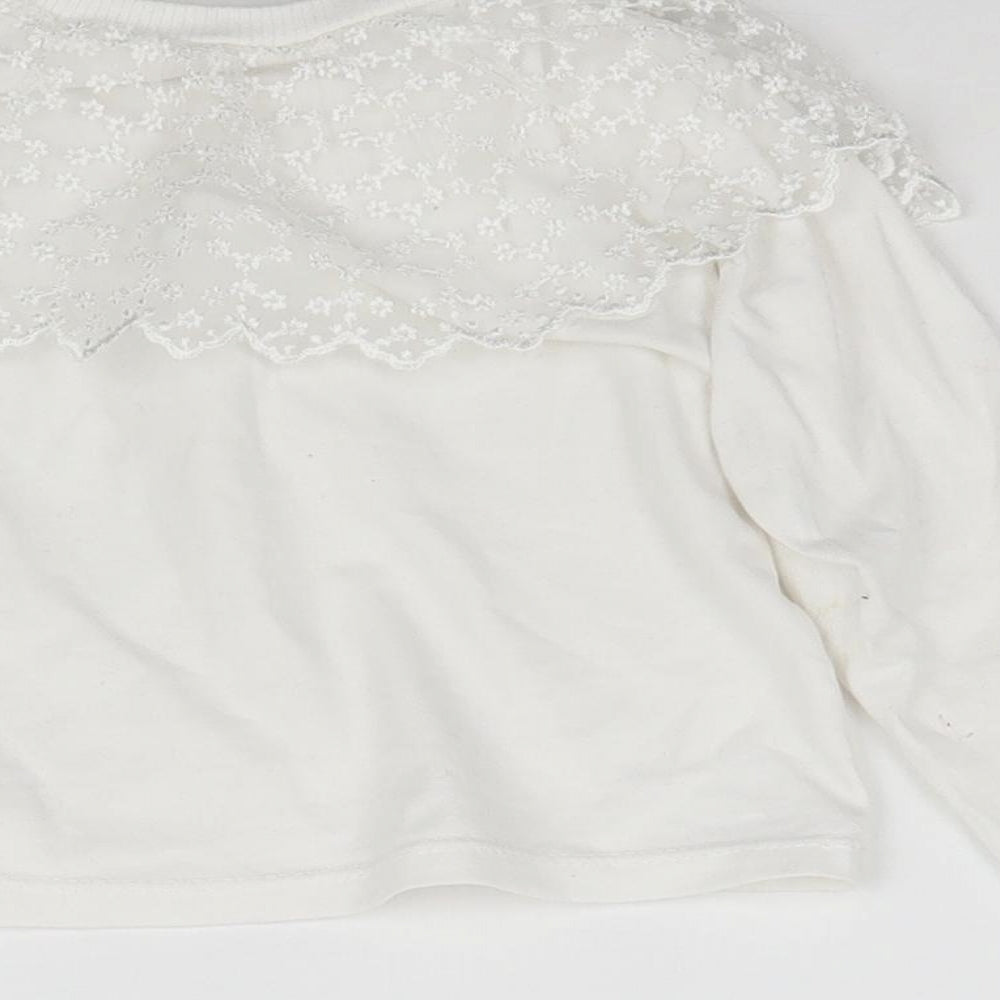 Com-ix Girls White   Basic T-Shirt Size 3 Years