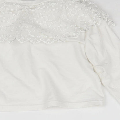 Com-ix Girls White   Basic T-Shirt Size 3 Years