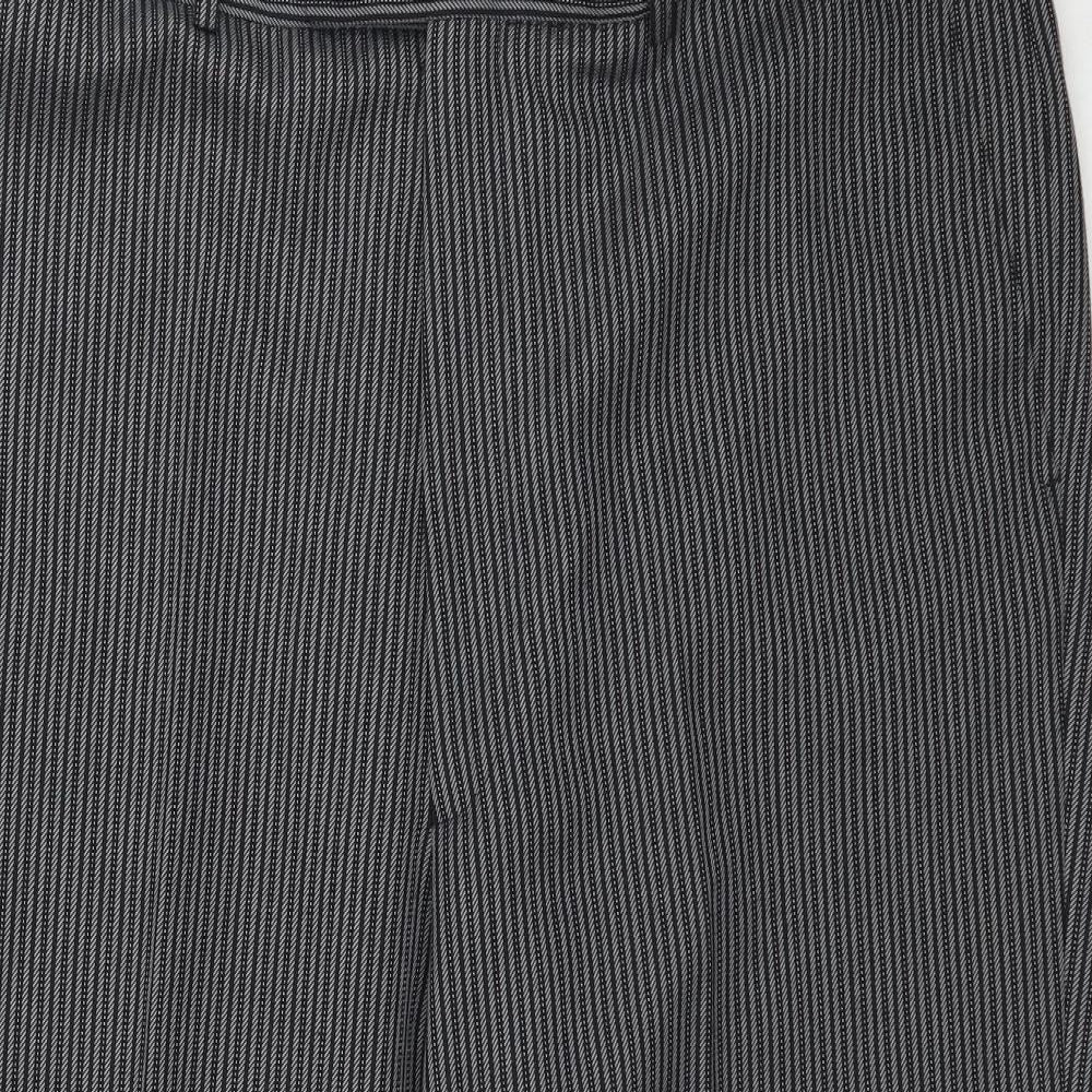 Preworn Womens Grey Striped  Trousers  Size L L23 in
