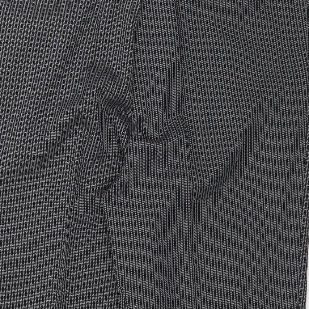 Preworn Womens Grey Striped  Trousers  Size L L23 in