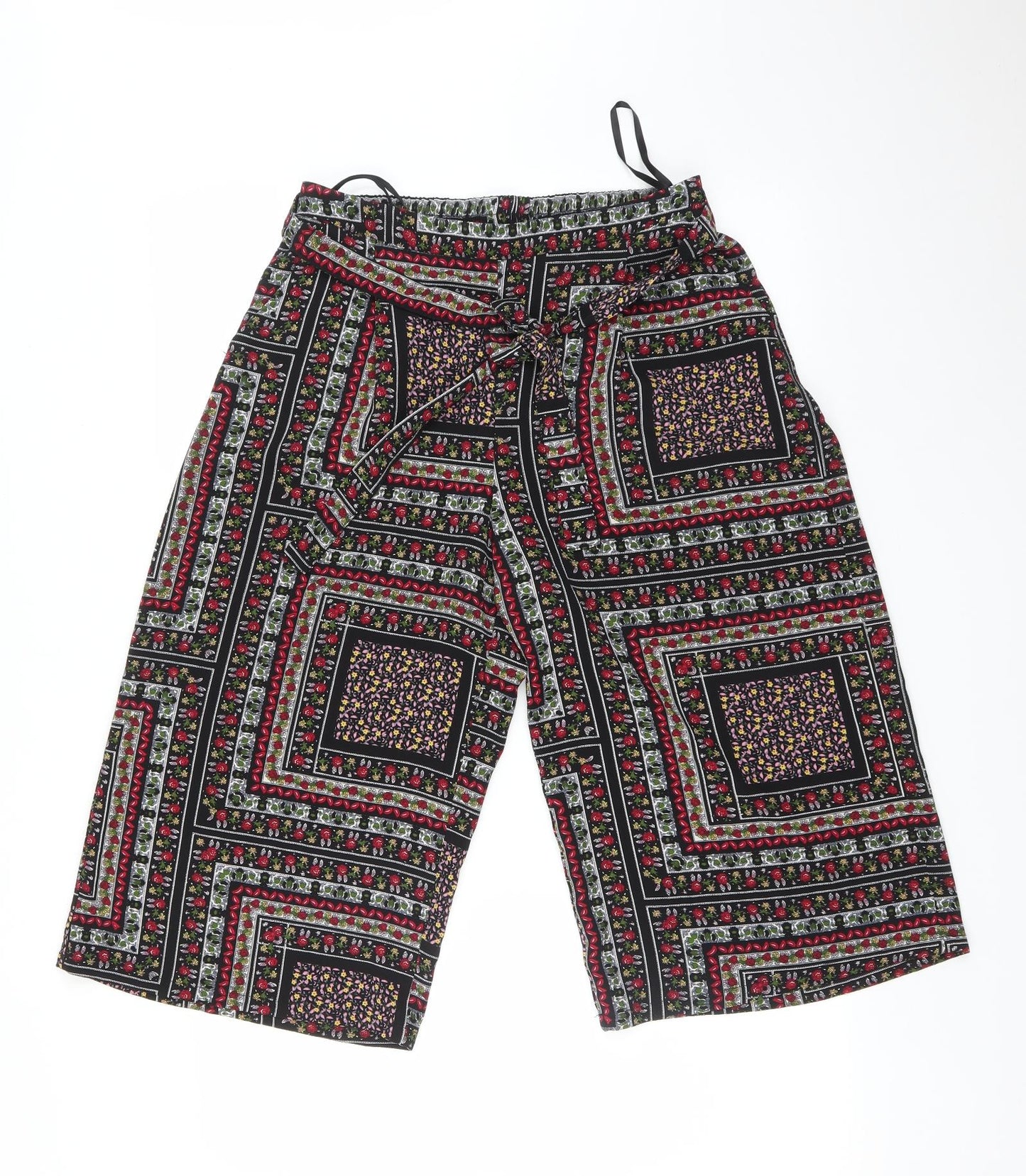 Preworn Womens Multicoloured Geometric  Cropped Trousers Size 10