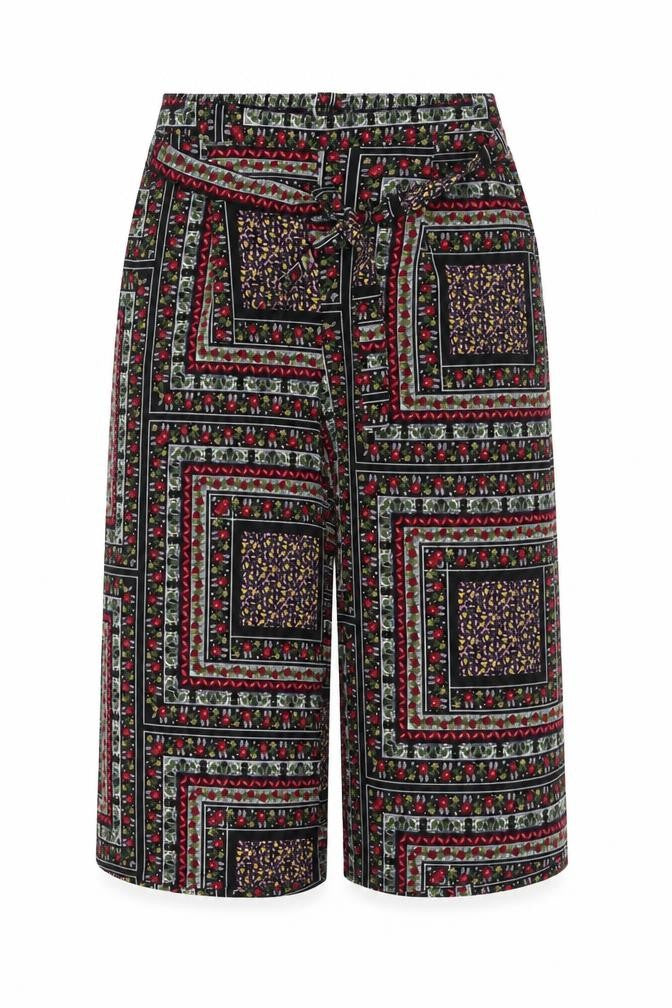 Preworn Womens Multicoloured Geometric  Cropped Trousers Size 10
