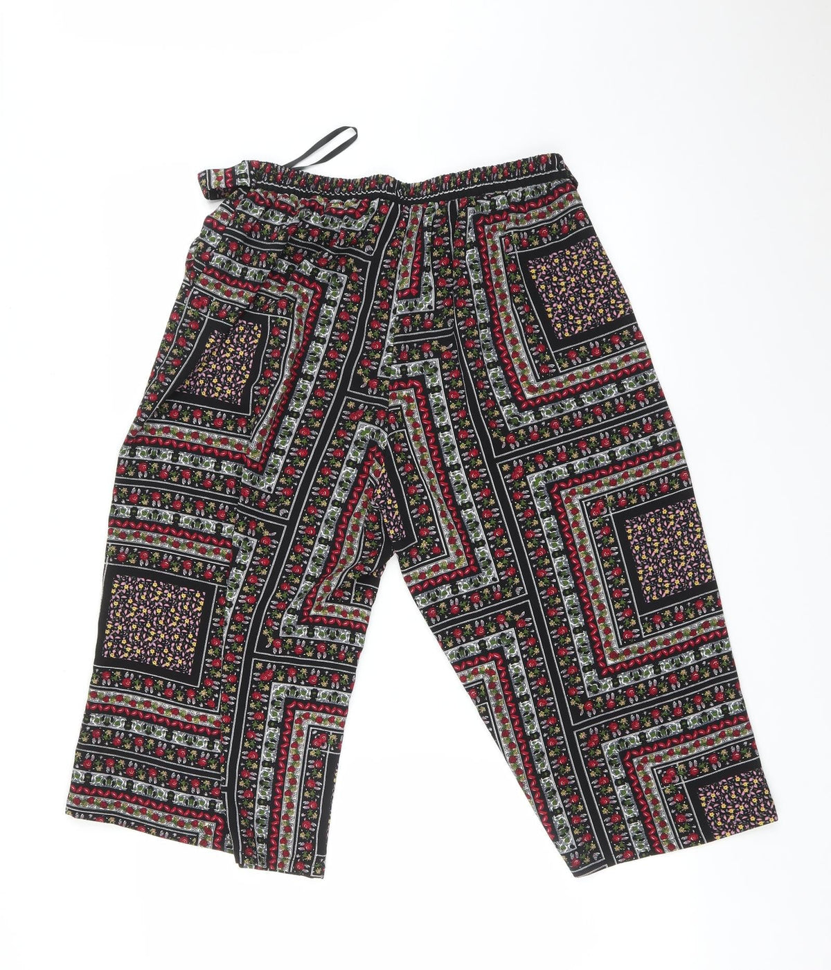 Preworn Womens Multicoloured Geometric  Cropped Trousers Size 10