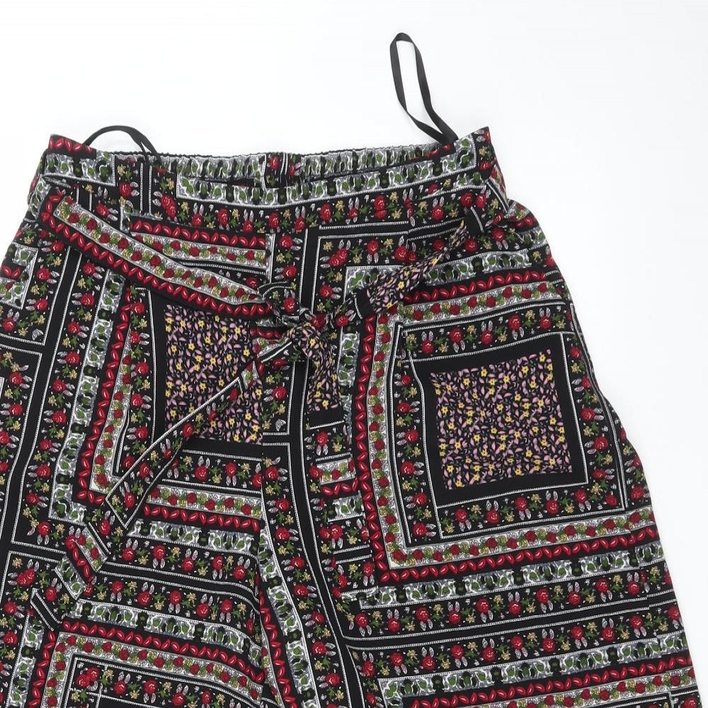 Preworn Womens Multicoloured Geometric  Cropped Trousers Size 10