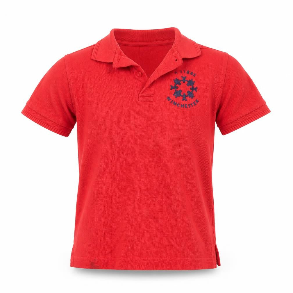 Russell Boys Red   Basic Polo Size 5-6 Years