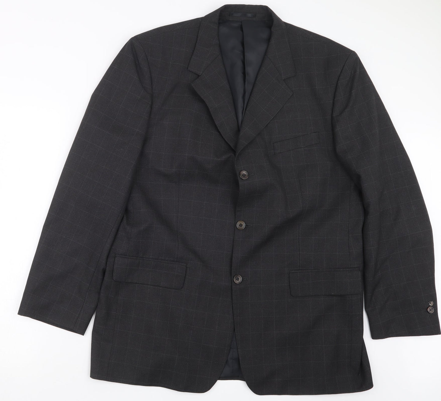 Zantos Mens Grey Check  Jacket Suit Jacket Size 42