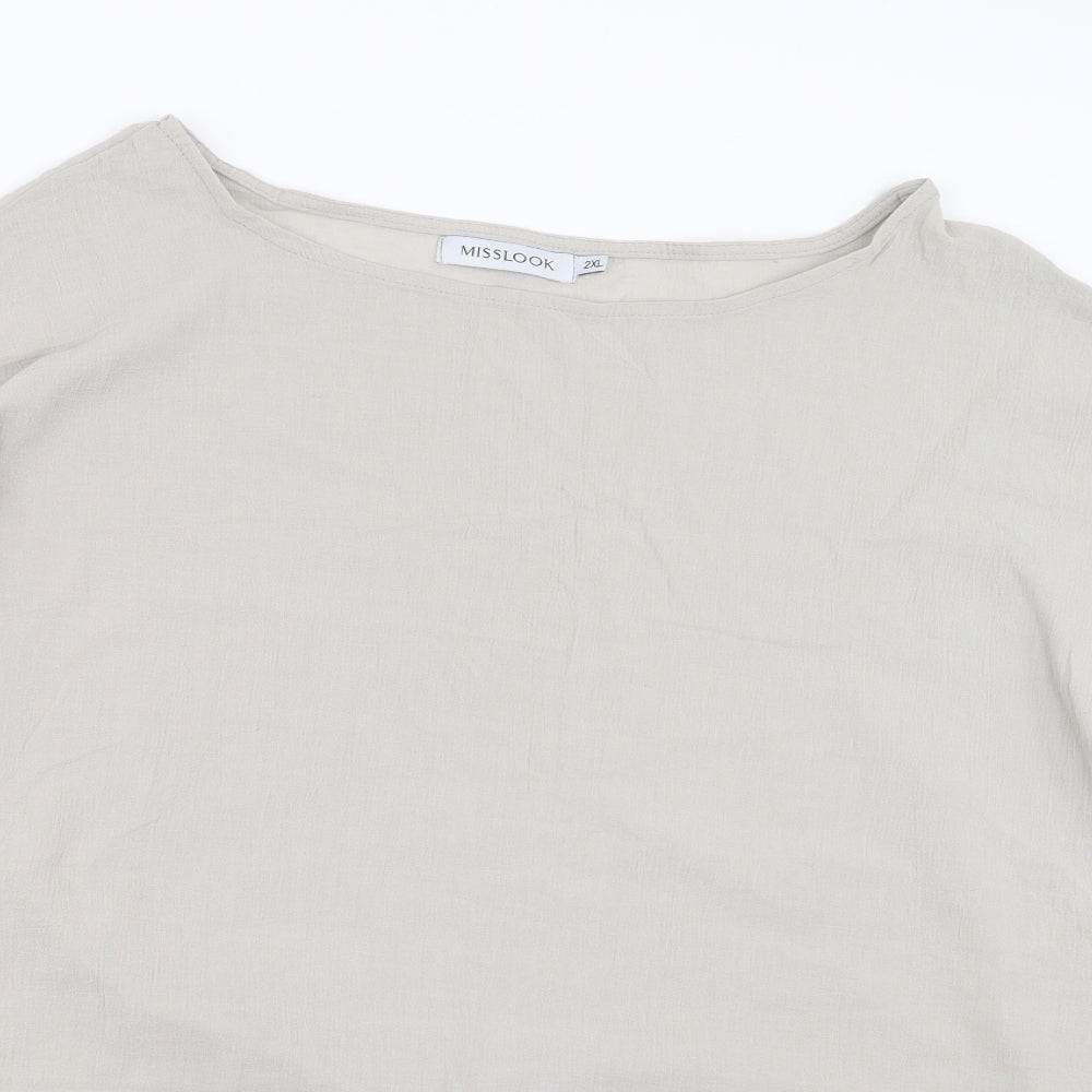 MissLook Womens Grey   Basic Blouse Size 2XL
