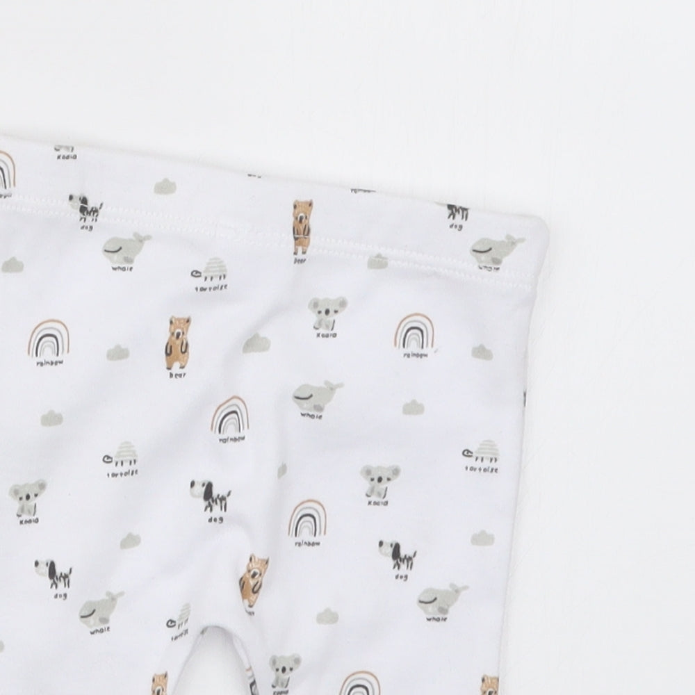 F&F Baby White Geometric  Capri Trousers Size 0-3 Months