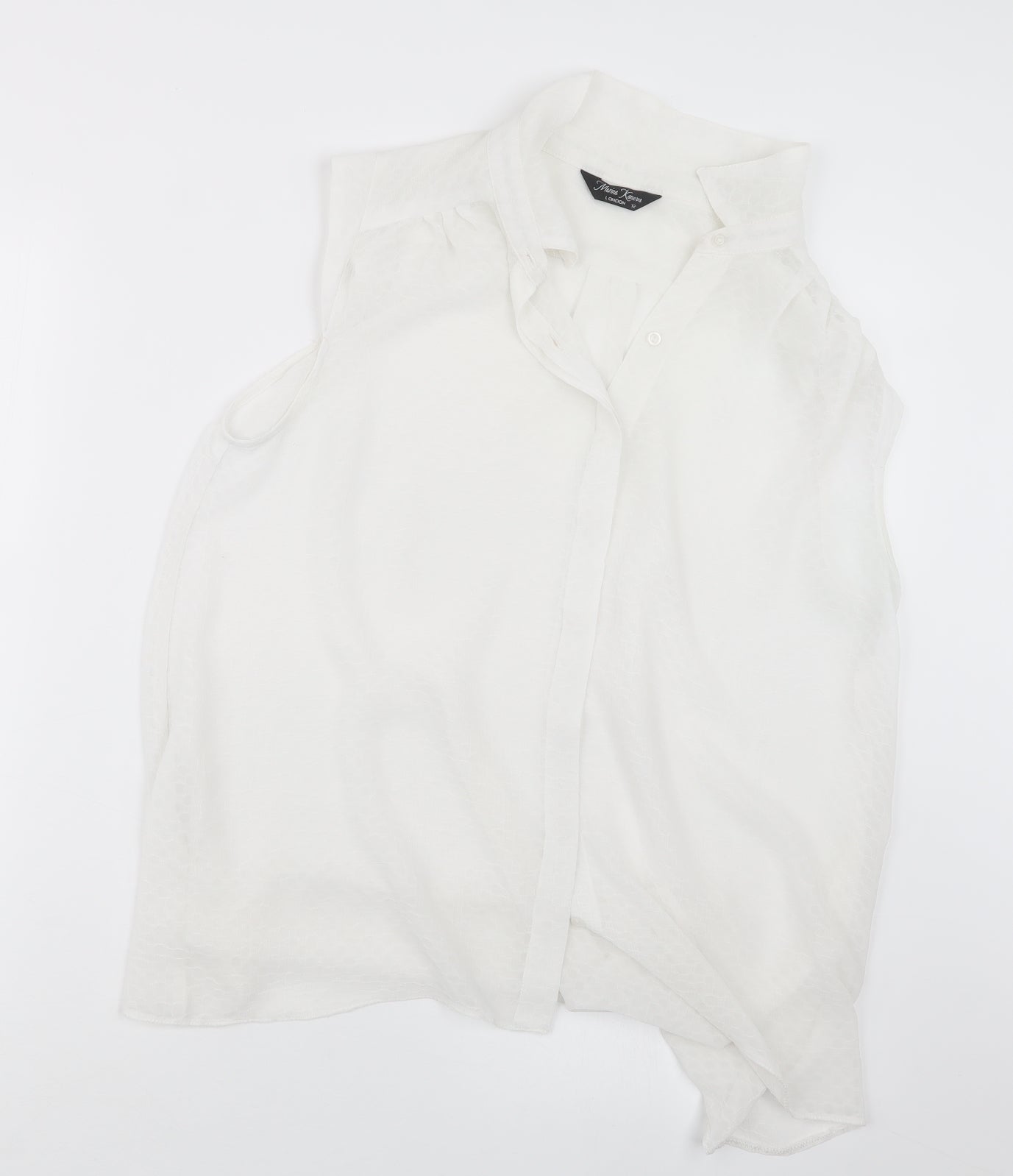 Marina Kaneva Womens White   Basic Button-Up Size 12