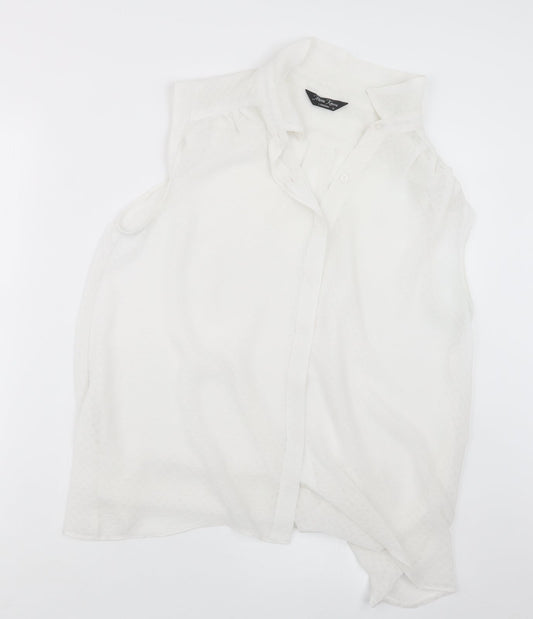 Marina Kaneva Womens White   Basic Button-Up Size 12
