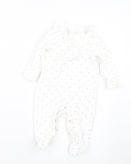 Matalan Girls White Geometric  Babydoll One Piece Size 3-6 Months