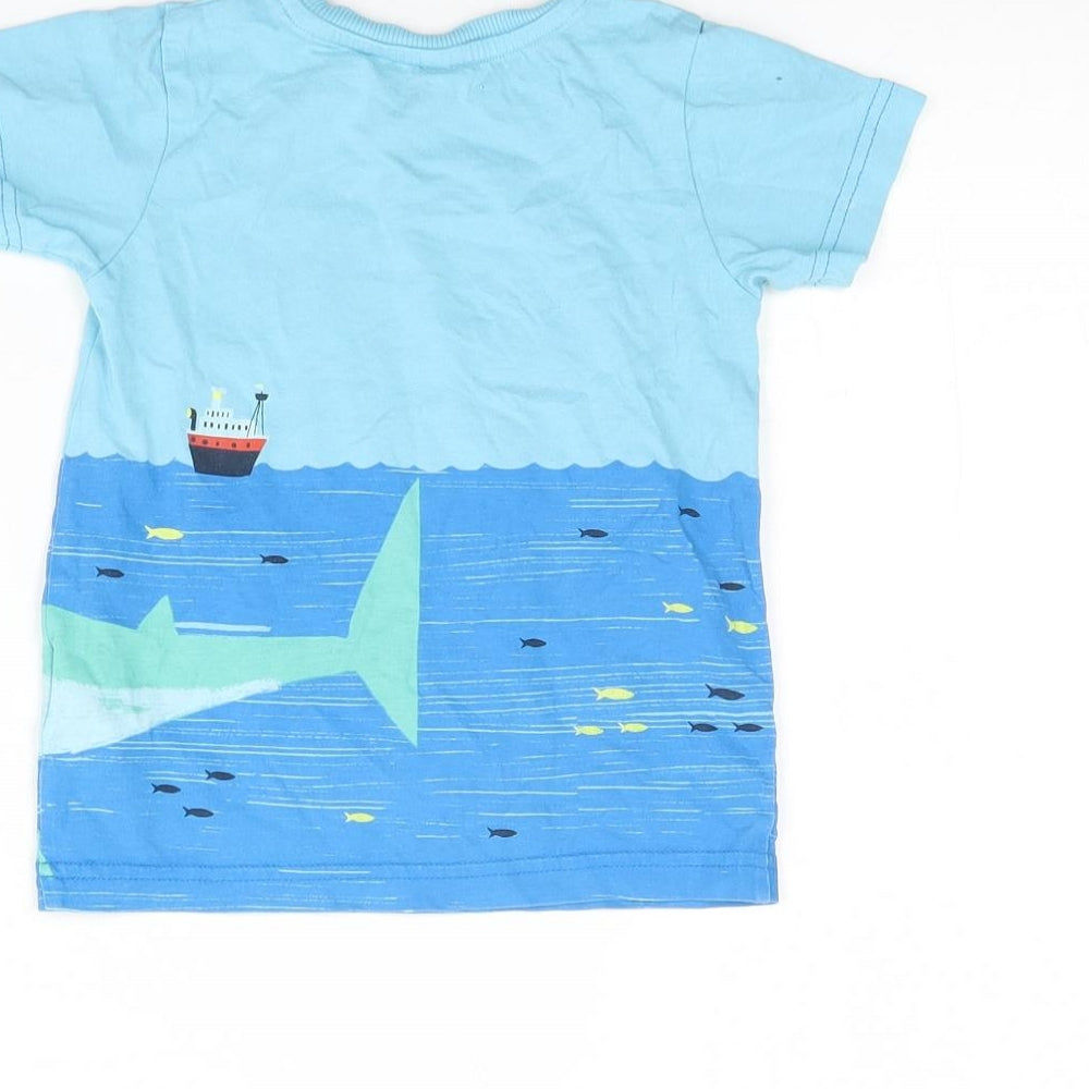 Preworn Baby Blue   Basic T-Shirt Size 18-24 Months  - shark