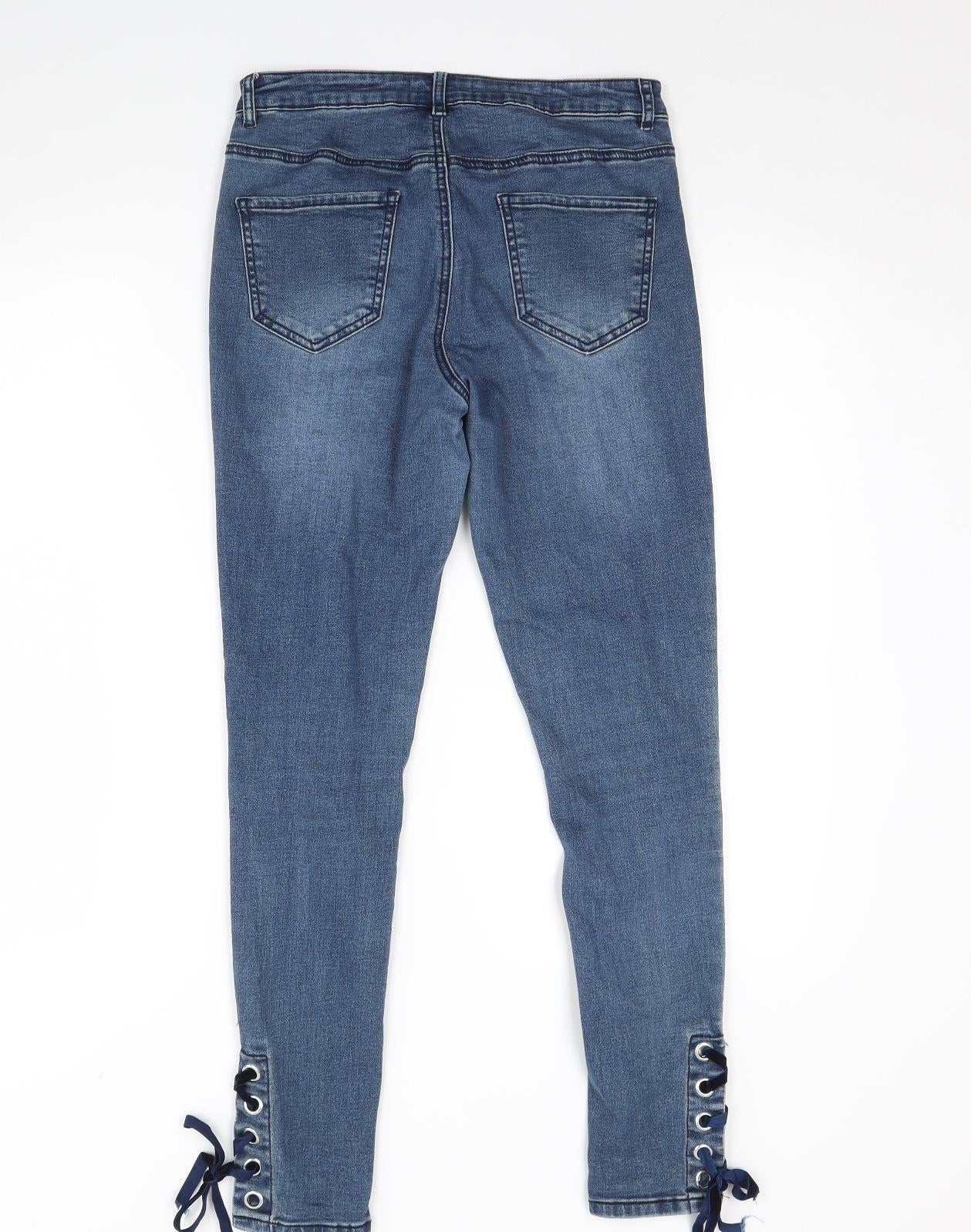 365 Denim Womens Blue  Denim Skinny Jeans Size 10 L30 in - Tie Detail