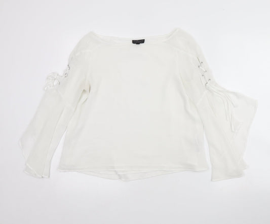 Topshop Womens White   Basic Blouse Size 6