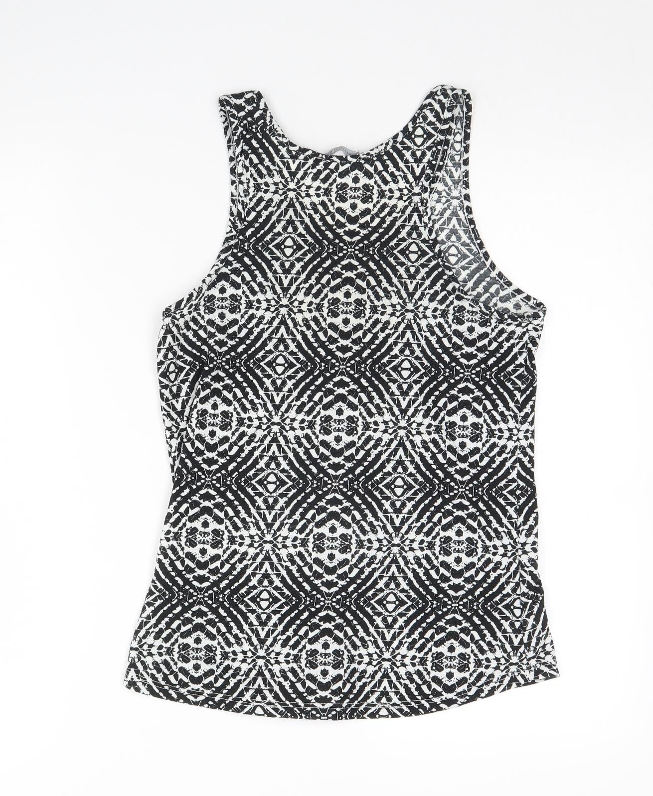 Atmosphere Womens Black Fair Isle  Basic Tank Size 6