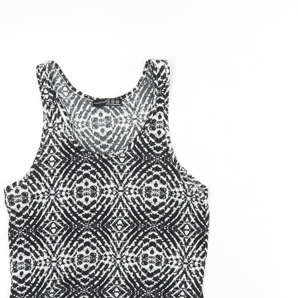 Atmosphere Womens Black Fair Isle  Basic Tank Size 6
