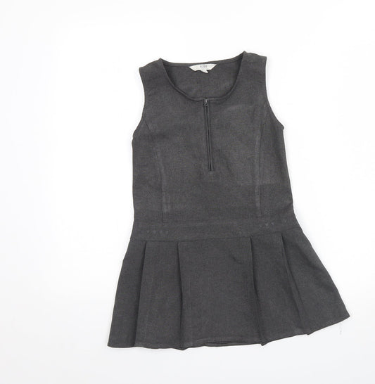 Peacocks Girls Grey   Pinafore/Dungaree Dress  Size 5 Years  - School