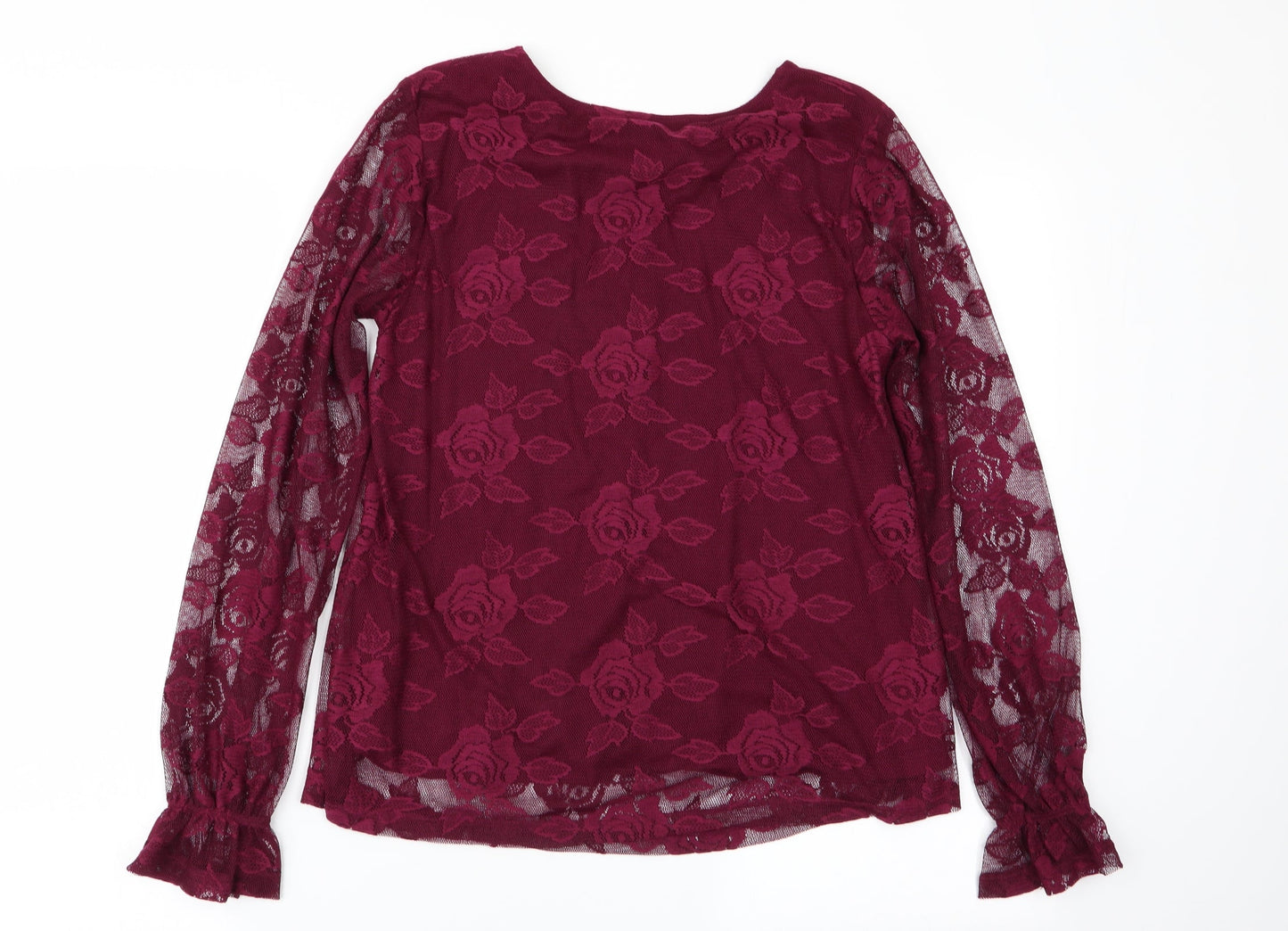 Peacocks Womens Purple Floral  Basic Blouse Size 8