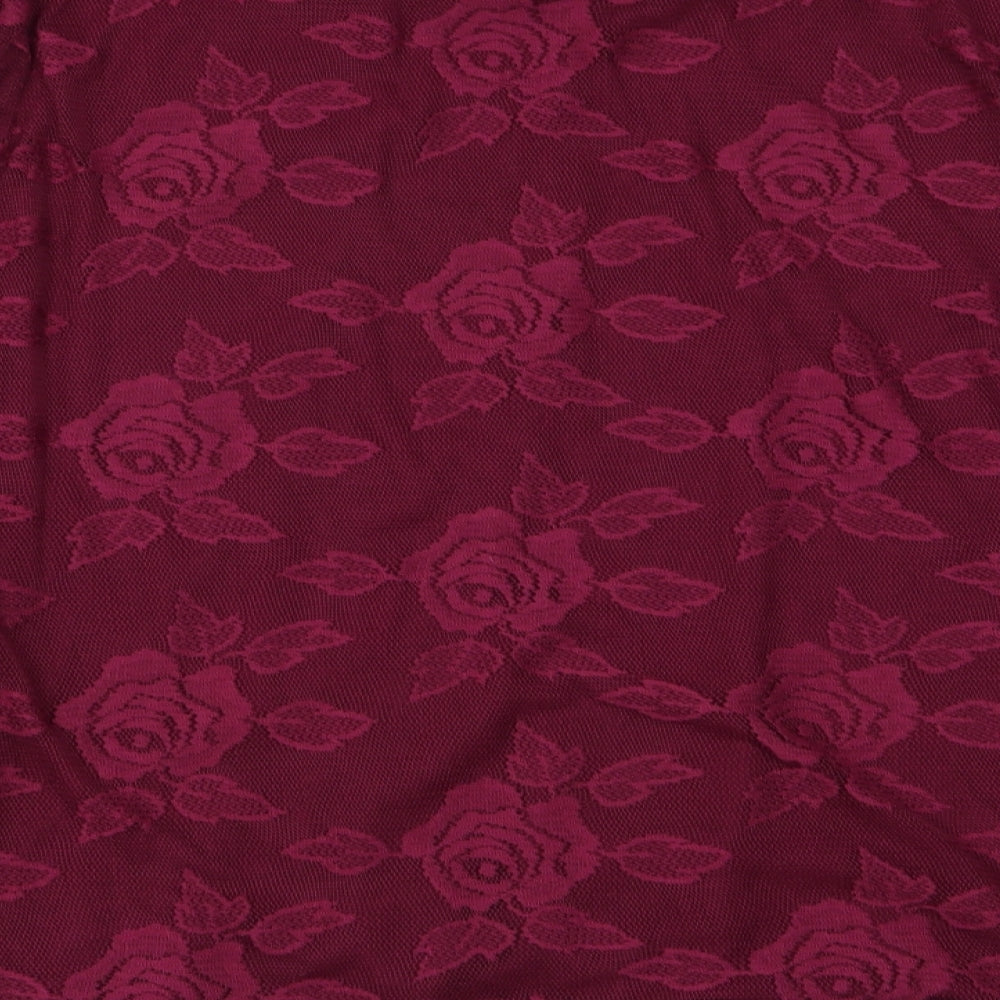 Peacocks Womens Purple Floral  Basic Blouse Size 8