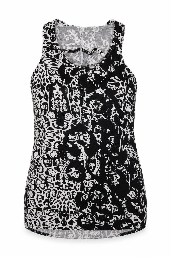 Dorothy Perkins Womens Black Geometric  Basic Tank Size 10