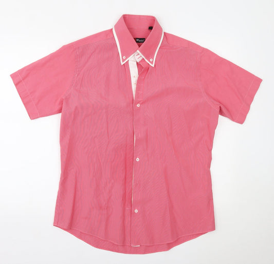 Mystic Mens Red Striped   Button-Up Size 42