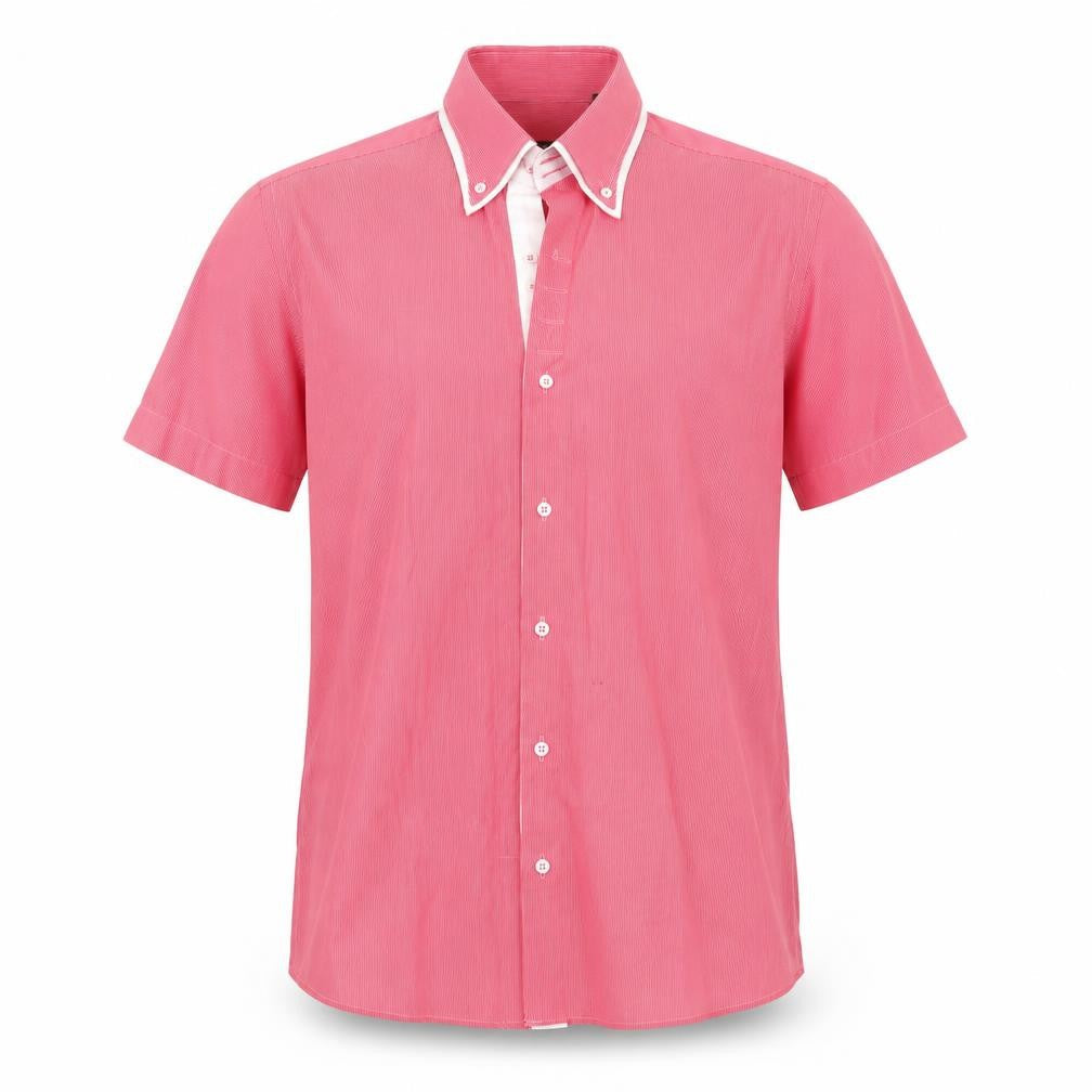 Mystic Mens Red Striped   Button-Up Size 42