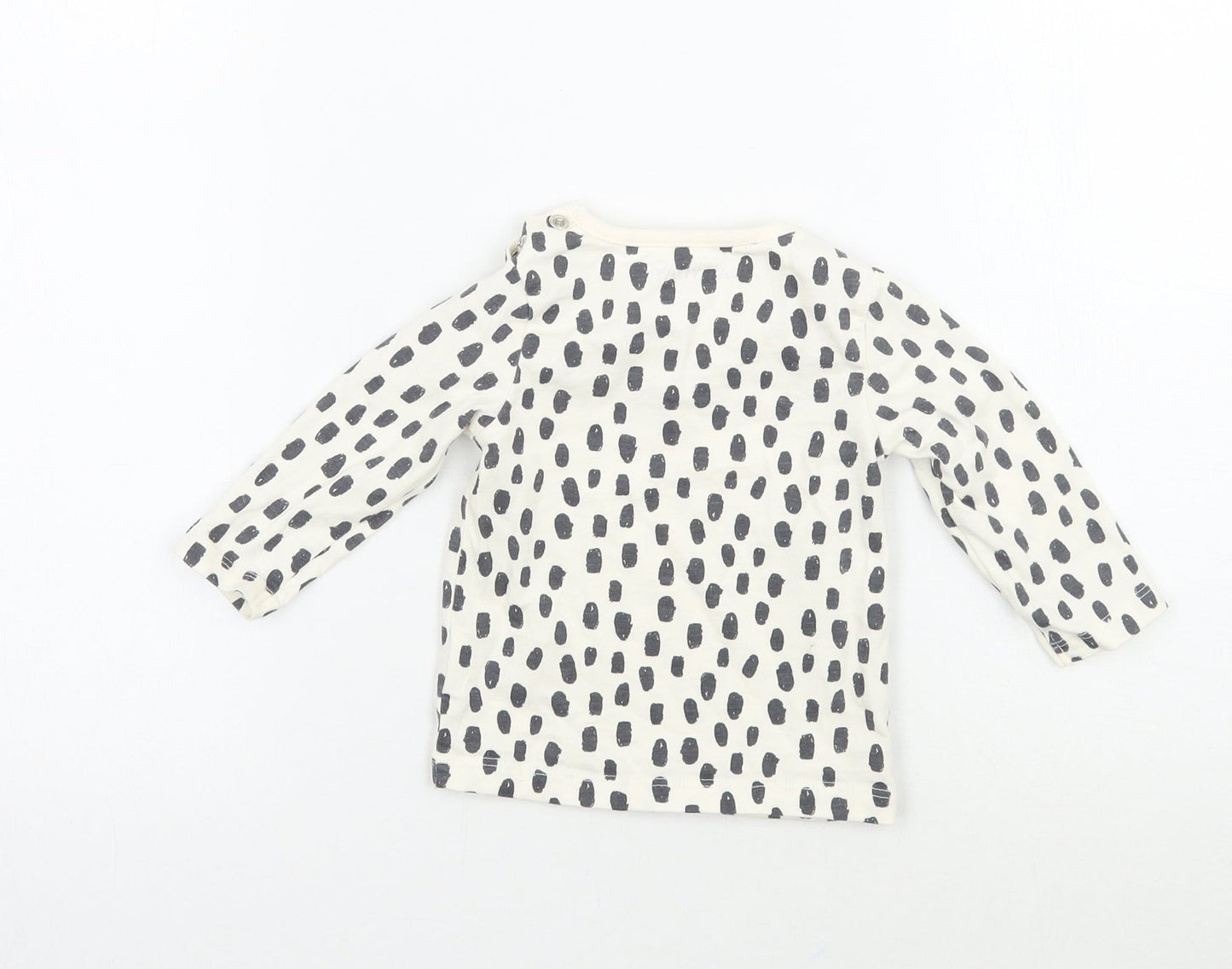 Anyday Girls Ivory Geometric  Basic T-Shirt Size 0-3 Months
