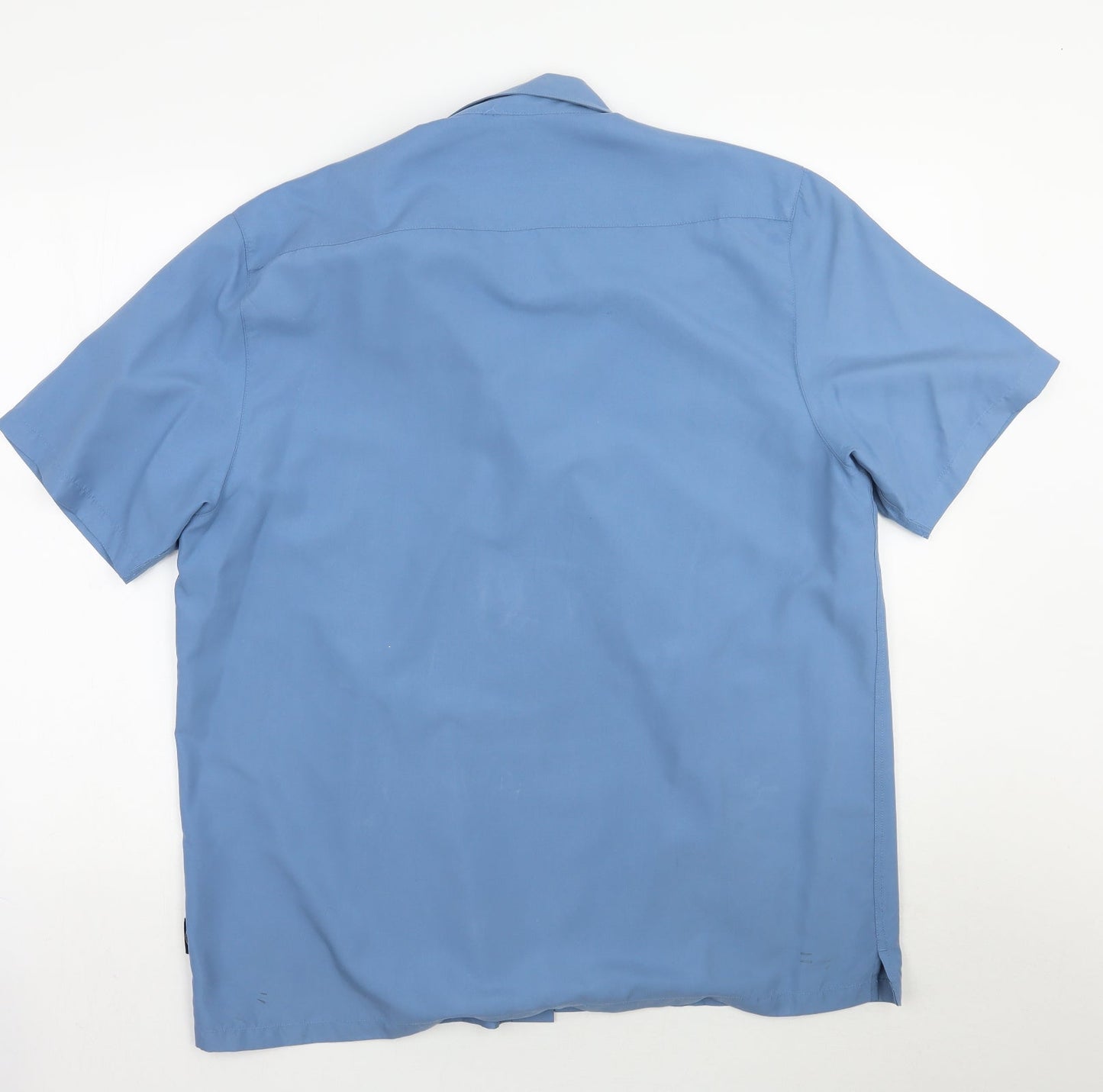 Easy Mens Blue Geometric   Button-Up Size L