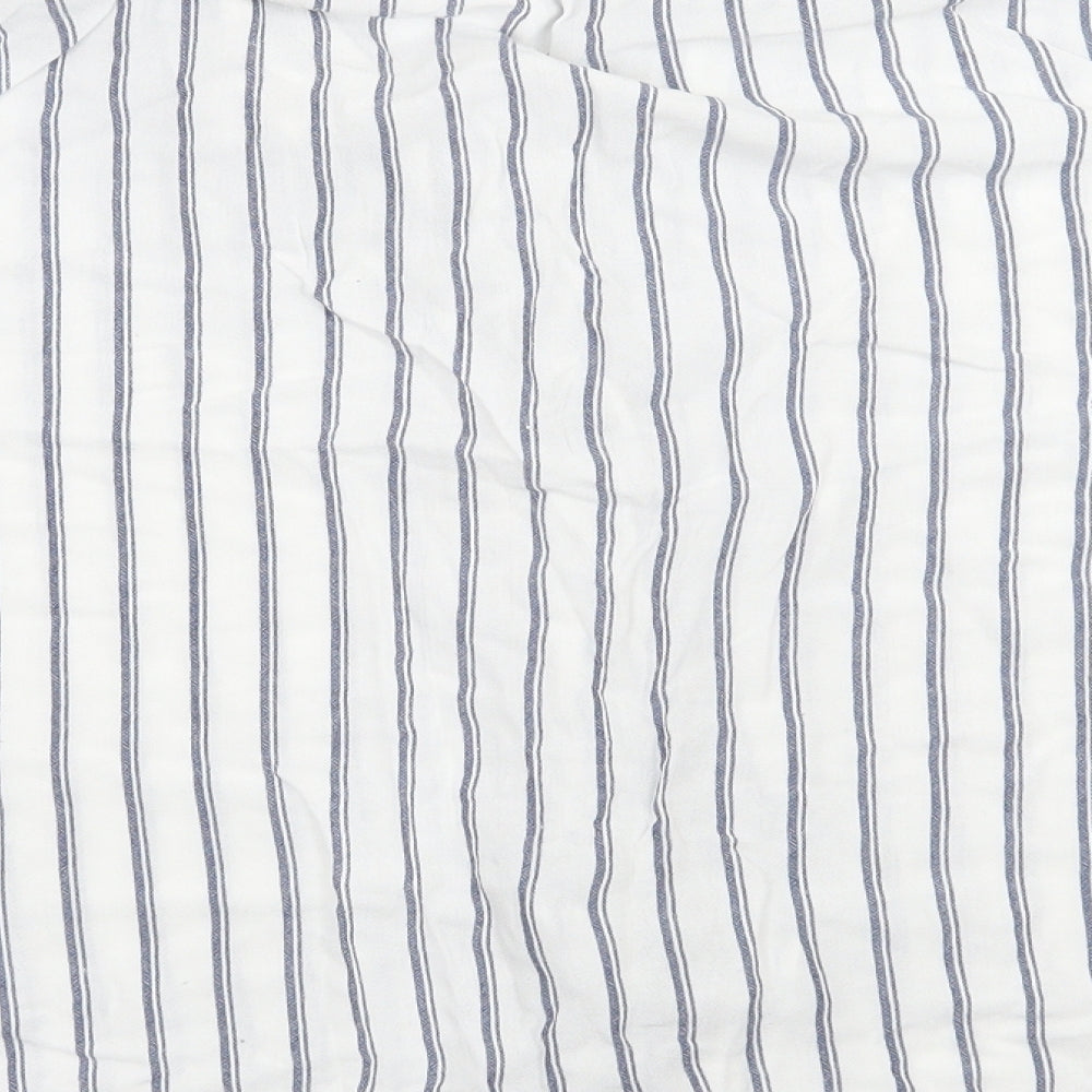 Love to lounge Womens White Striped  Basic Button-Up Size XL