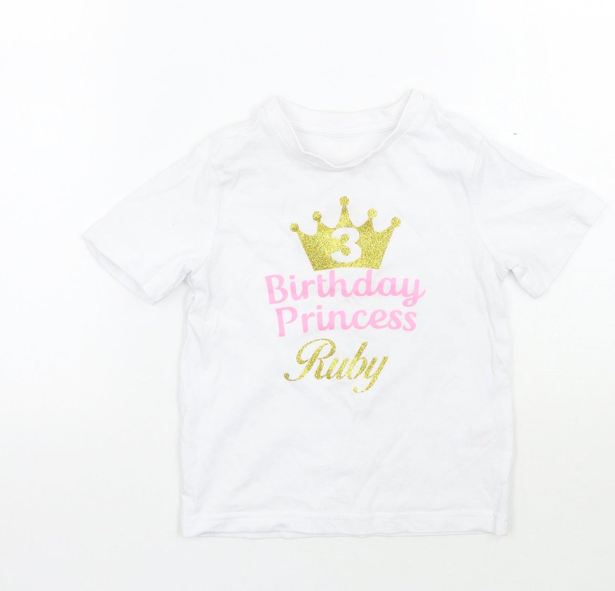 F&F Girls White   Basic T-Shirt Size 3-4 Years