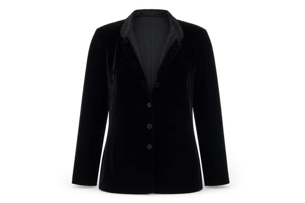 Roman Womens Black  Rayon Jacket Blazer Size 10
