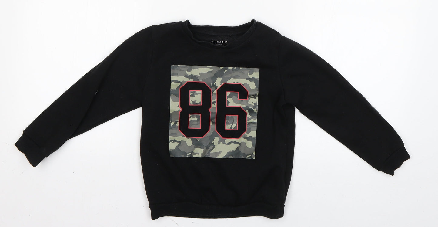 Primark Boys Black   Pullover Sweatshirt Size 5-6 Years