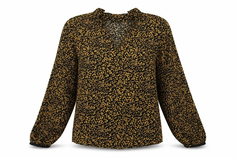 Marks & Spencer Womens Black Animal Print  Basic Blouse Size 6