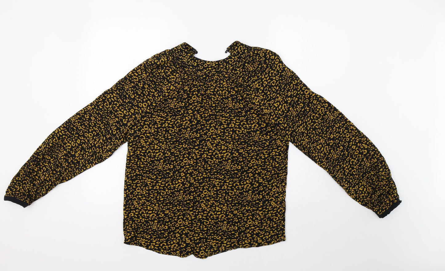 M&S Womens Black Animal Print  Basic Blouse Size 6