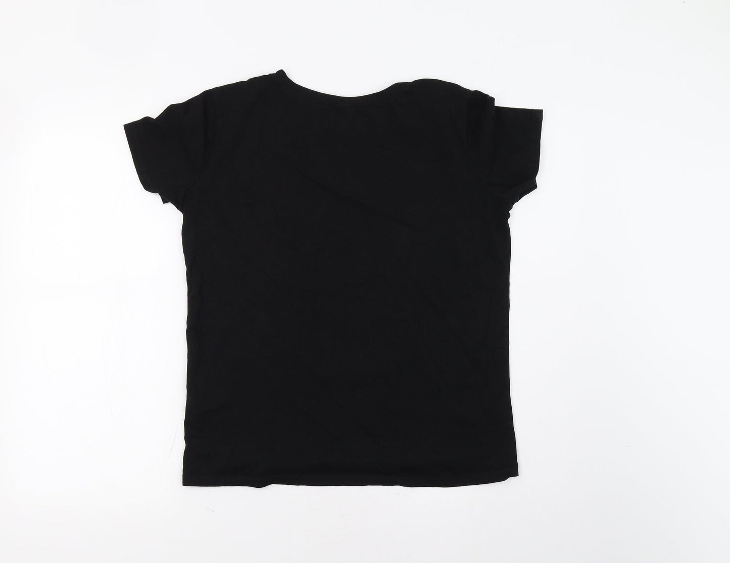 Sinsay Womens Black   Basic T-Shirt Size M  - Santa Paws