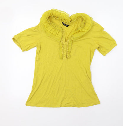Preloved Dorothy Perkins Womens Yellow   Basic T-Shirt Size 12 - Front