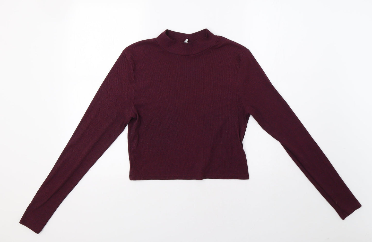 H&M Womens Purple   Cropped T-Shirt Size L