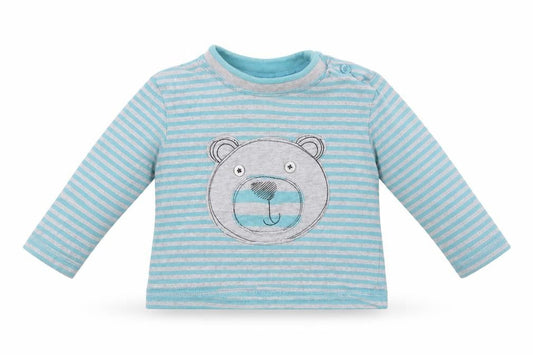 F&F Baby Blue Striped  Basic Blouse Size 9-12 Months  - Bear