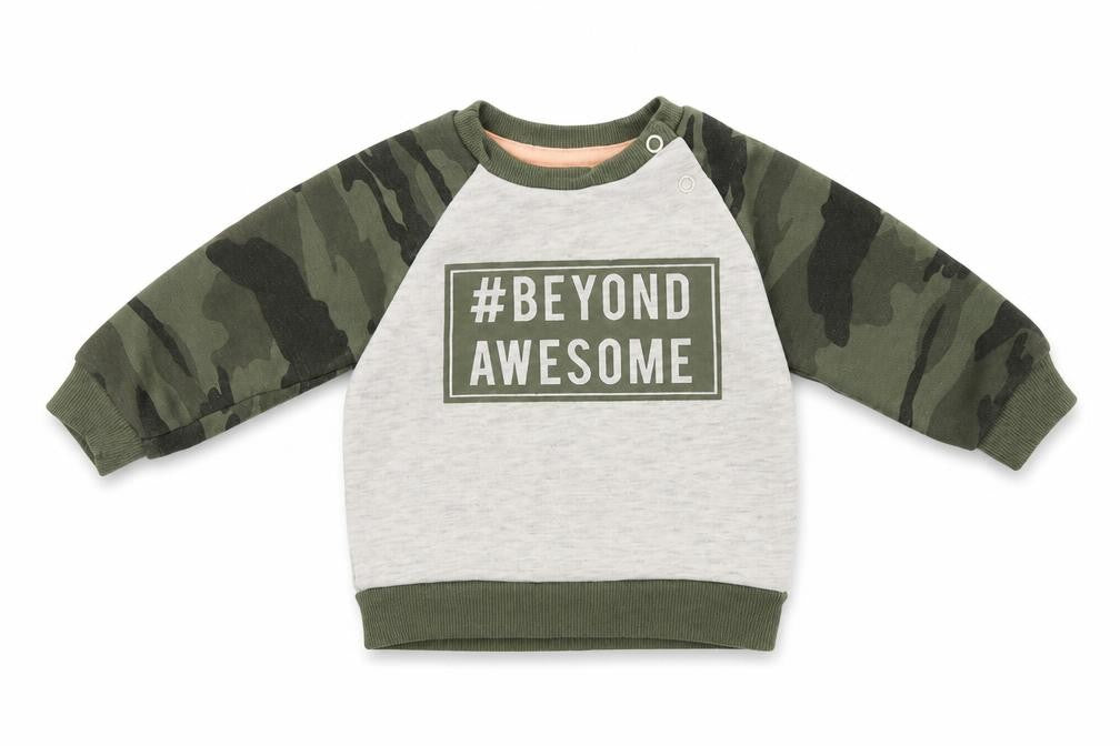 Primark Baby Grey Camouflage  Pullover Jumper Size 6-9 Months