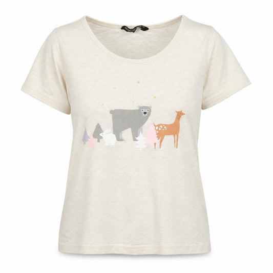 Dorothy Perkins Womens Beige   Basic T-Shirt Size M  - Forest Animals