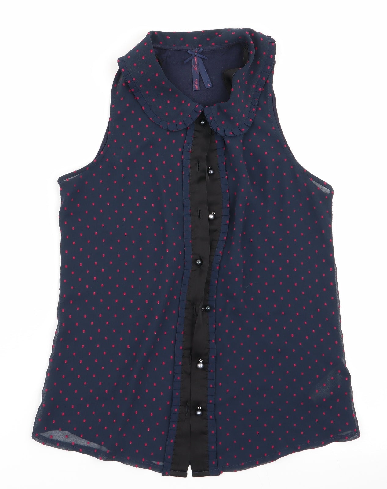 NEXT Womens Blue Polka Dot  Basic Blouse Size 6