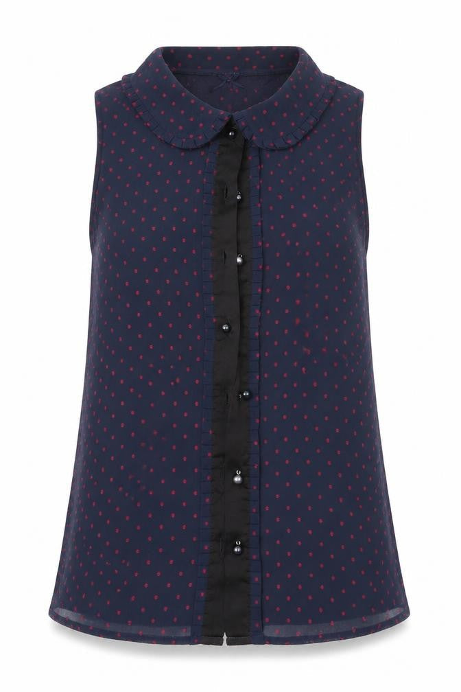 NEXT Womens Blue Polka Dot  Basic Blouse Size 6